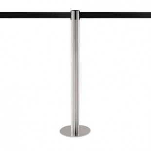 Afzetpaaltje in geborsteld roestvrij staal - 370cm lint 