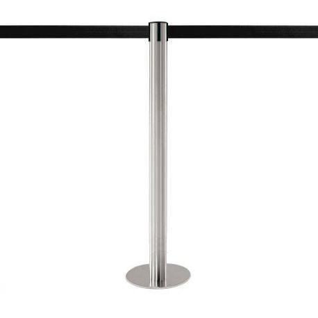 Afzetpaaltje in geborsteld roestvrij staal - 370cm lint 