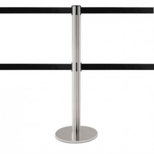 Afzetpaal met dubbel afzetlint - 2,5m - MASTER DUAL