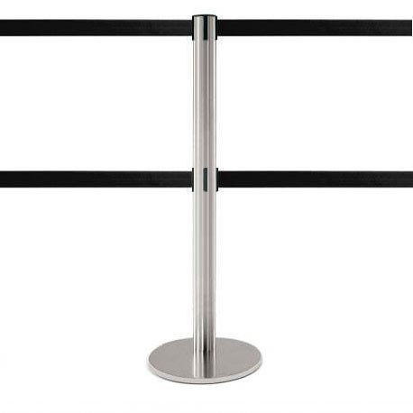 Poteau à double sangle (Inox brossé, personnalisable) 2,5 mètres - MASTER DUAL