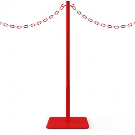 Kettenpfosten rot für Kunststoffkette