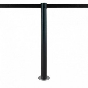 Poteau de délimitation (noir), à fixer au sol - Sangle 3,2m - FIX