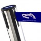 Poteau de balisage à sangle chromé 3,2m (Sangle personnalisable)