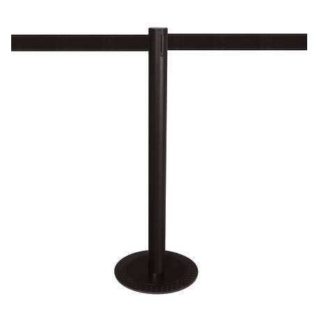 Potelet "Stopper Black" (Poteau, base et ruban noirs) 