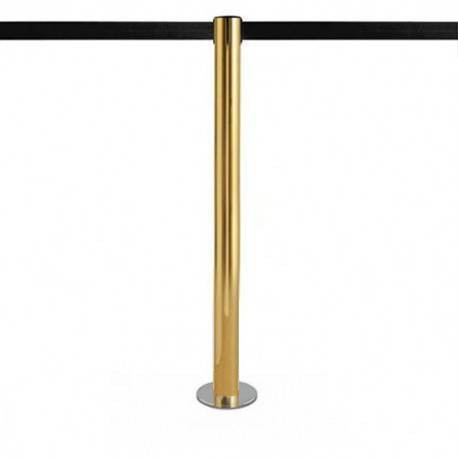Poteau de balisage (doré), à visser - Sangle 3,2m - FIX 